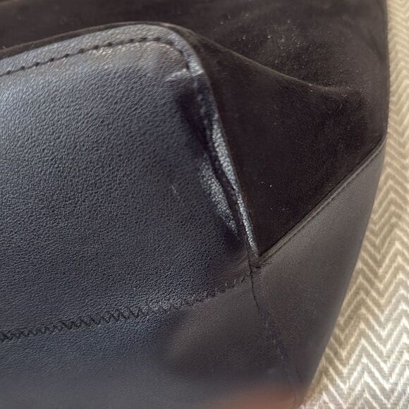 Donna Karen Large Two Tone Vegan Leather and Suede Tote Bag - Picture 6 of 7